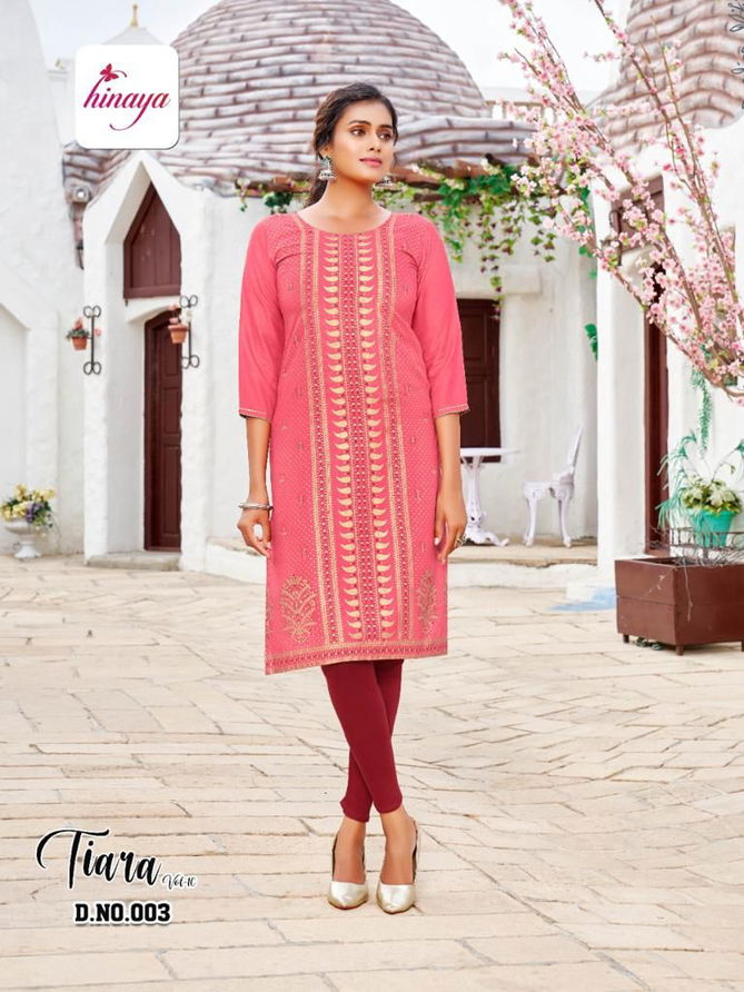 Hinaya Tiara 10 Fancy Ethnic Wear Rayon Printed Kurti Collection